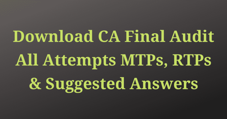 Read more about the article Advanced Auditing and Professional Ethics Mock Test Papers, Revision Test Papers & Suggested Answers by ICAI
